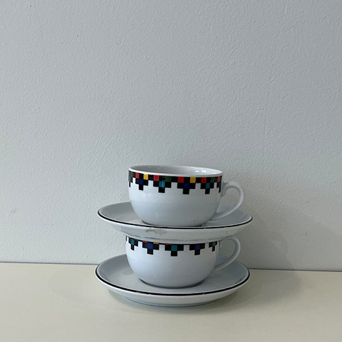 vintage check teacup